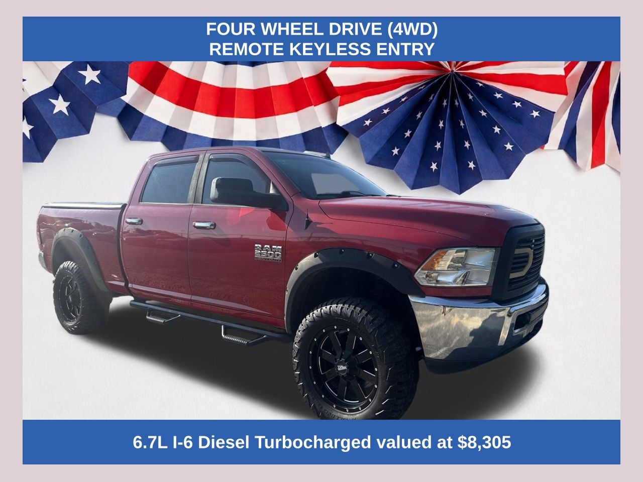 Flame Red Clearcoat 2015 RAM 2500 Pickup Truck Four-Wheel Drive 6-Speed Automatic