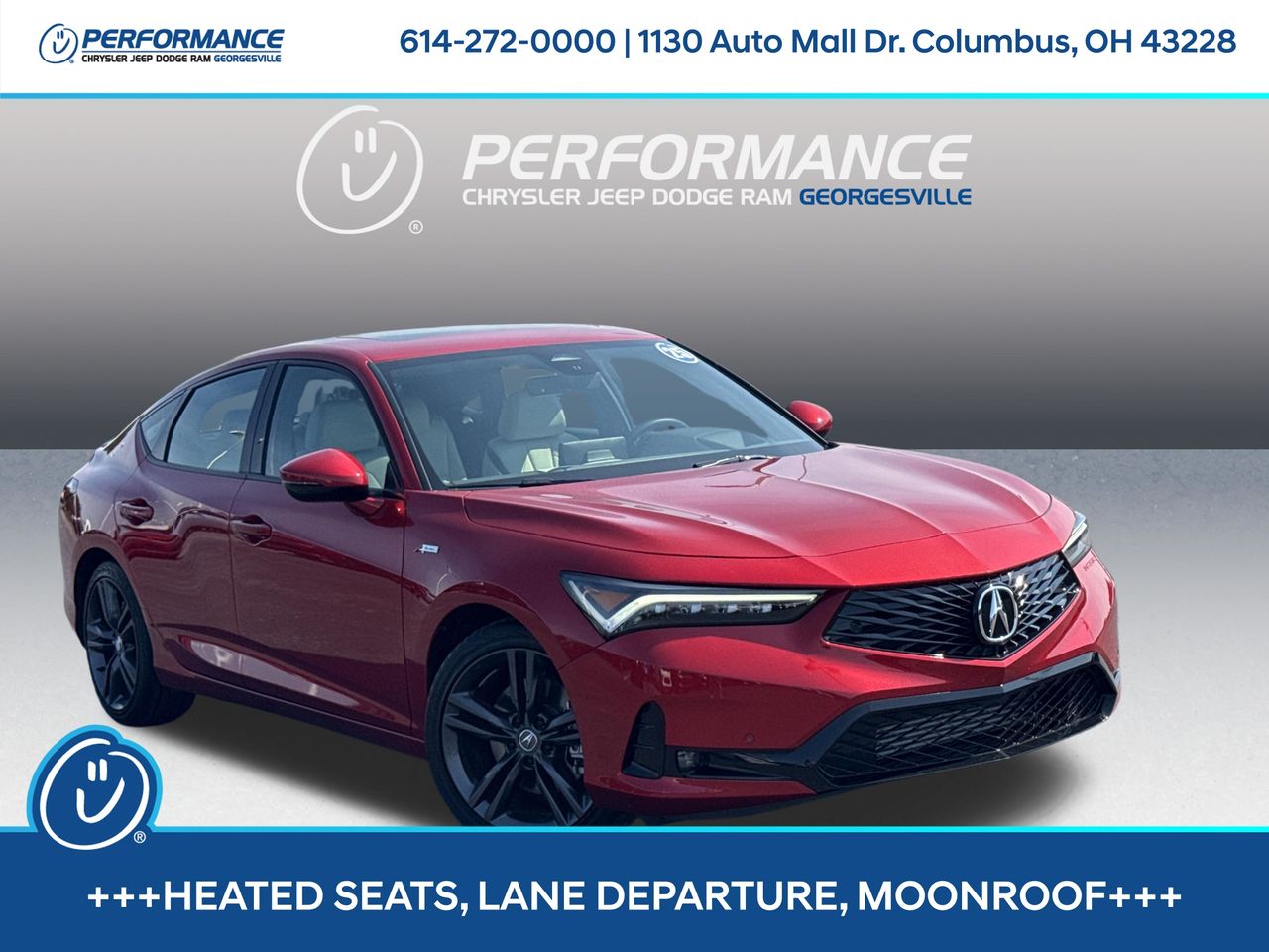 Red 2025 Acura Integra Sedan Front-Wheel Drive 6-Speed Manual