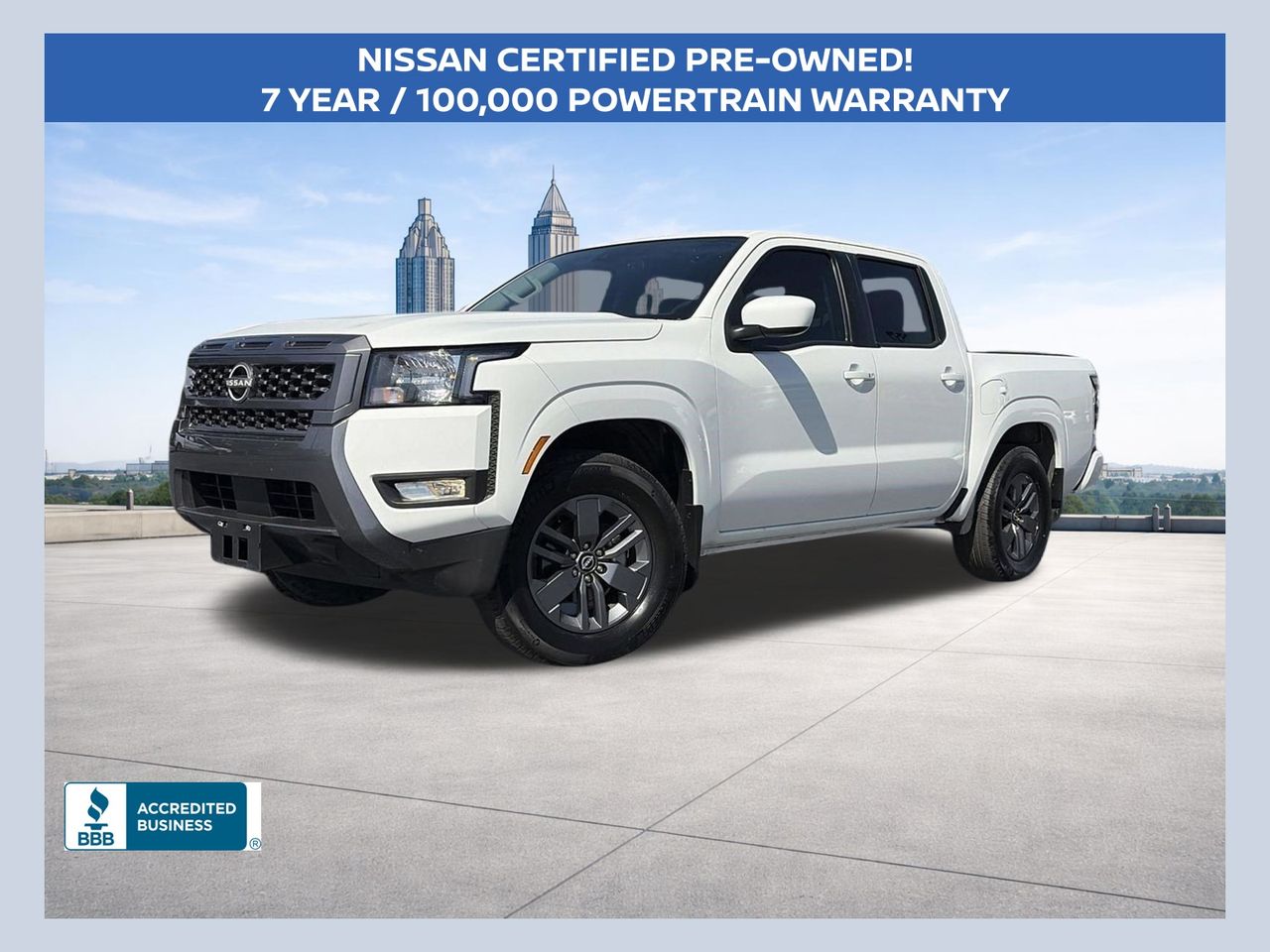 Glacier White 2025 Nissan Frontier Pickup Truck 4X2 9-Speed Automatic Overdrive