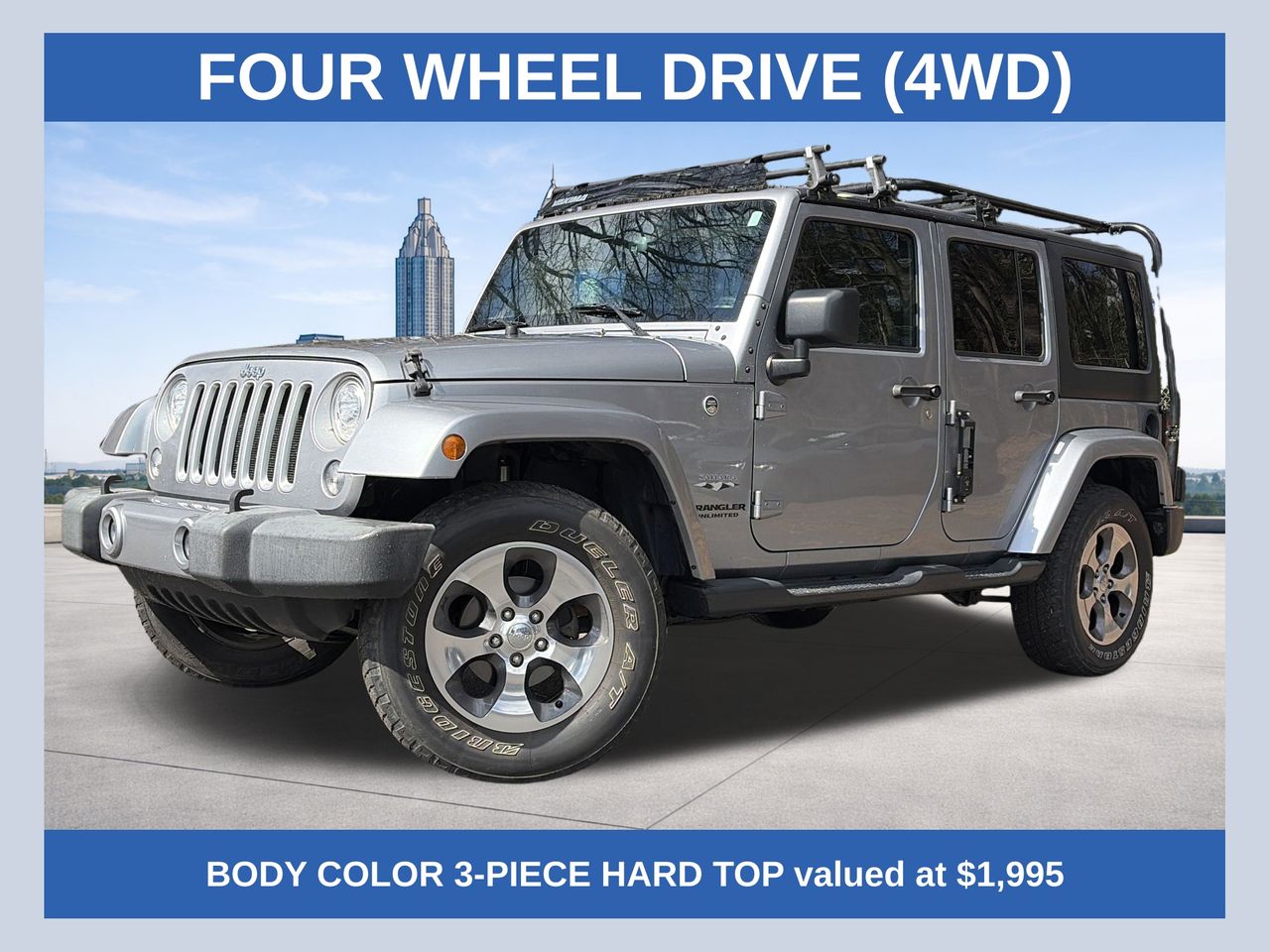 Billet Silver Metallic Clearcoat 2017 Jeep Wrangler Unlimited Sahara 4WD SUV / Crossover Four-Wheel Drive 6-Speed Manual