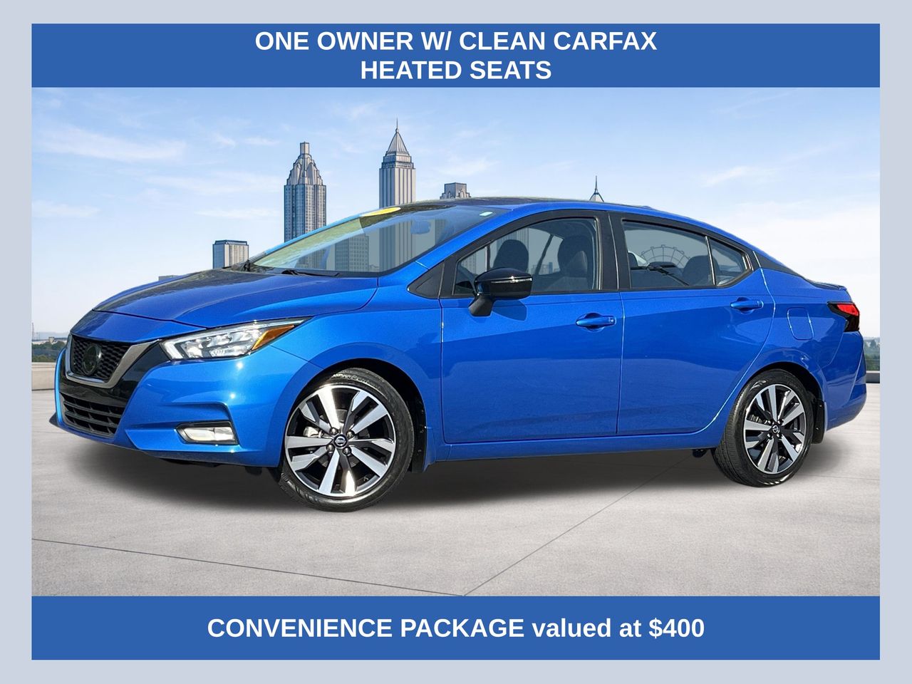 Electric Blue Metallic 2021 Nissan Versa SR FWD Sedan Front-Wheel Drive Continuously Variable Transmission