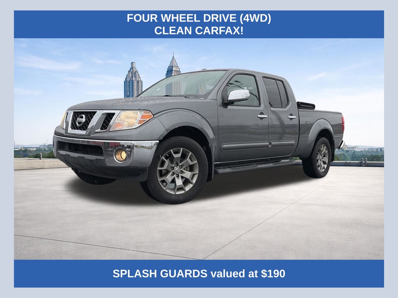 Gray (Gun Metallic) 2017 Nissan Frontier SL Crew Cab 4WD Pickup Truck Four-Wheel Drive 5-Speed Automatic Overdrive