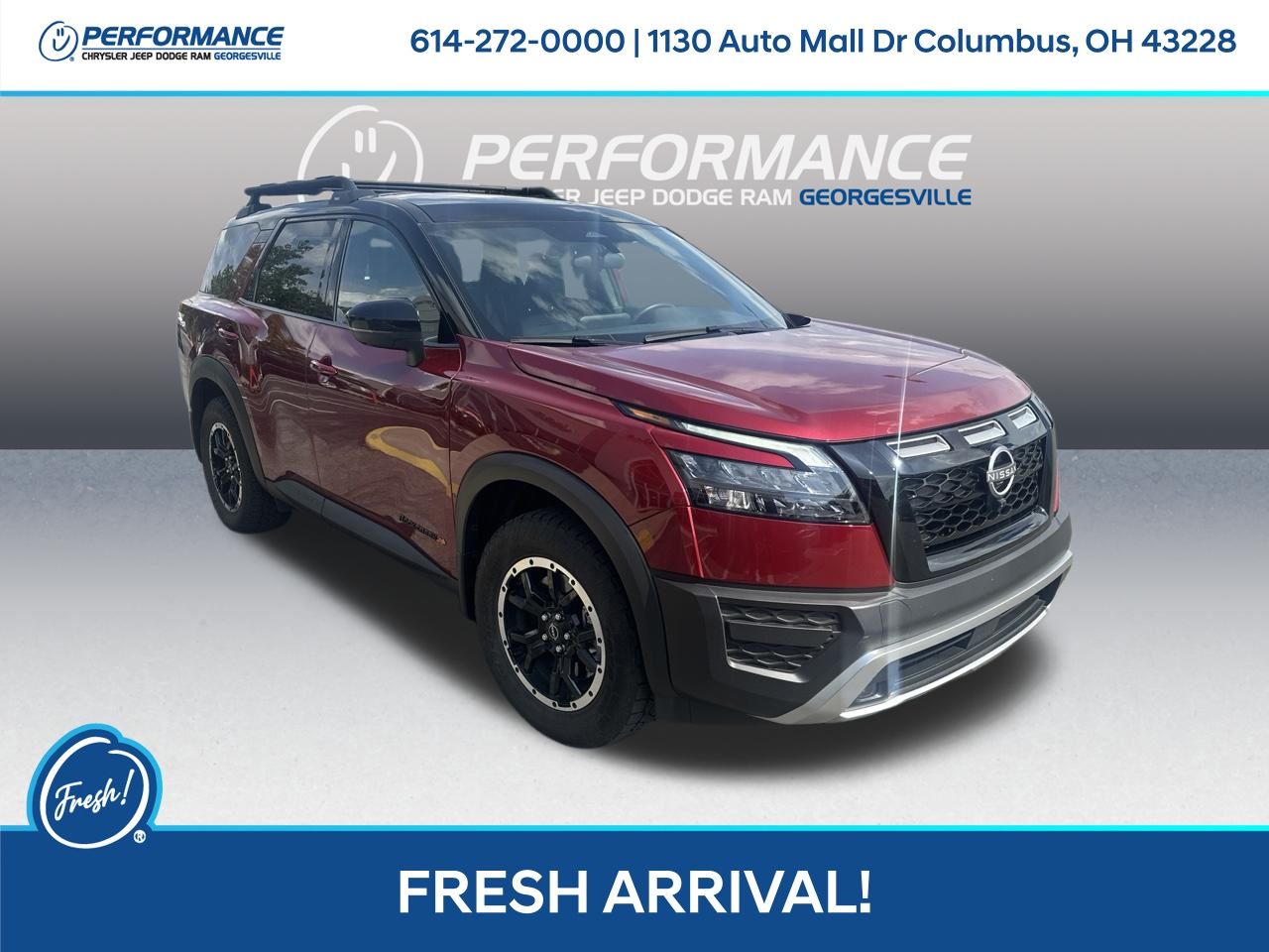 Red (Scarlet Ember Tintcoat/Super Black) 2023 Nissan Pathfinder SUV / Crossover All-Wheel Drive 9-Speed Automatic