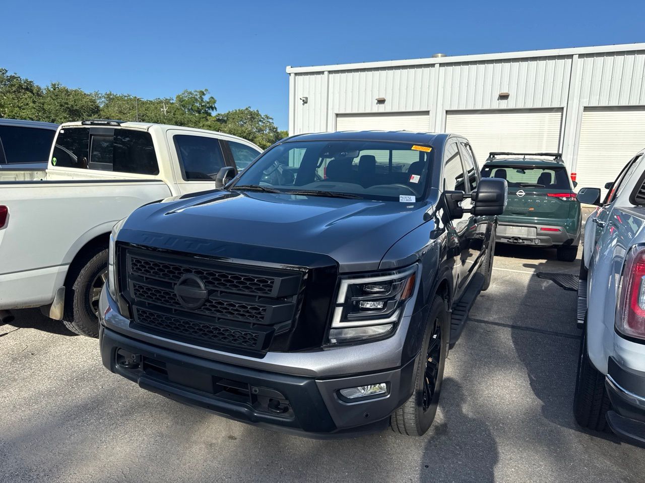 Gray (Gun Metallic) 2023 Nissan Titan Pickup Truck 4X2 9-Speed Automatic