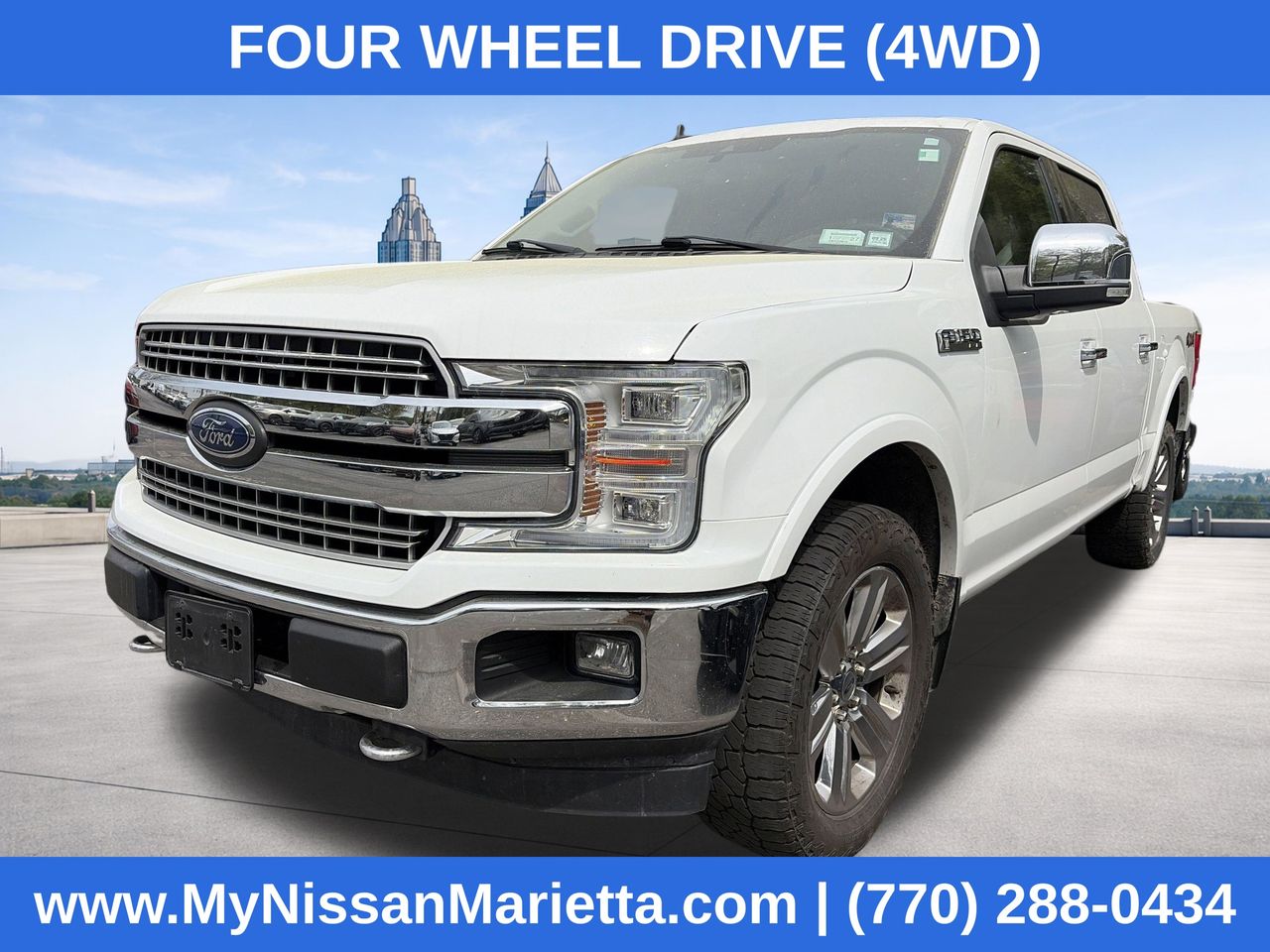 Oxford White 2019 Ford F-150 Lariat SuperCrew 4WD Pickup Truck Four-Wheel Drive Automatic