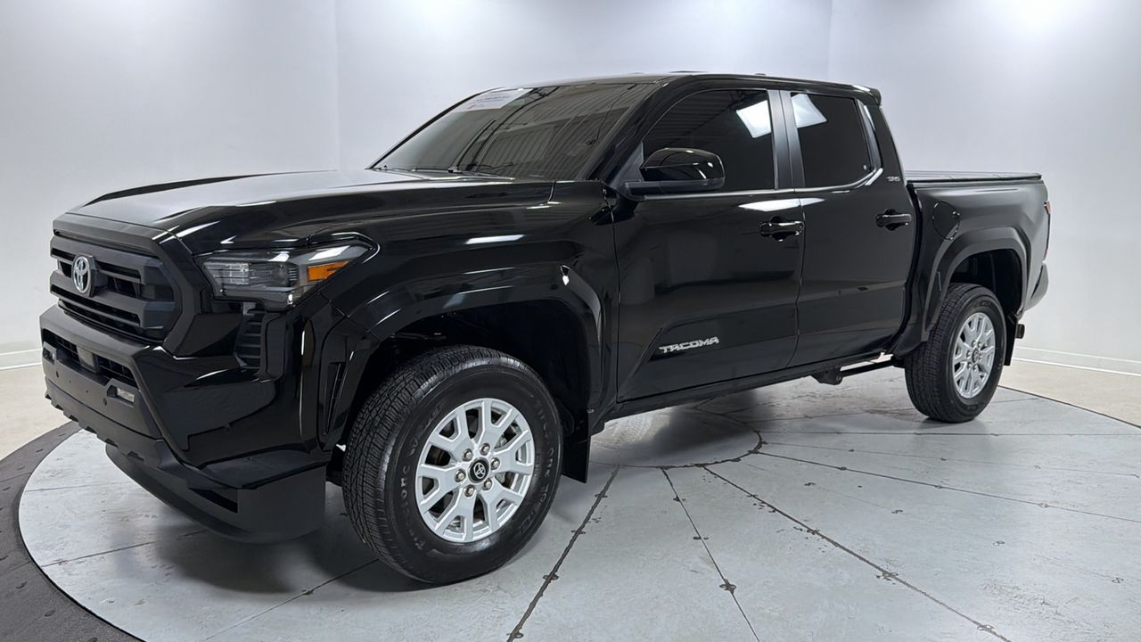 Black 2024 Toyota Tacoma SR5 Double Cab 4WD Pickup Truck Four-Wheel Drive 8-Speed Automatic