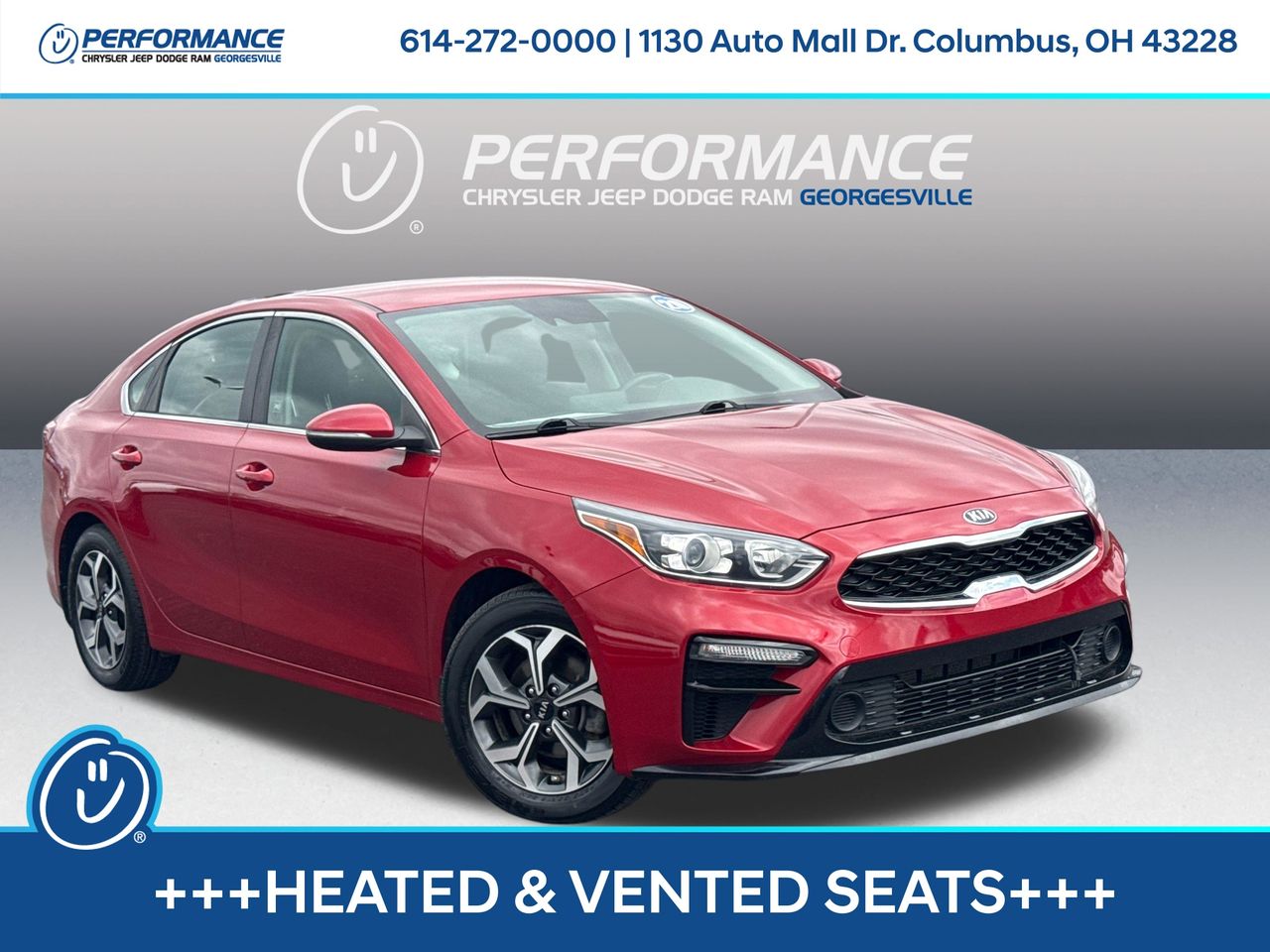 Red 2020 Kia Forte EX FWD Sedan Front-Wheel Drive Continuously Variable Transmission