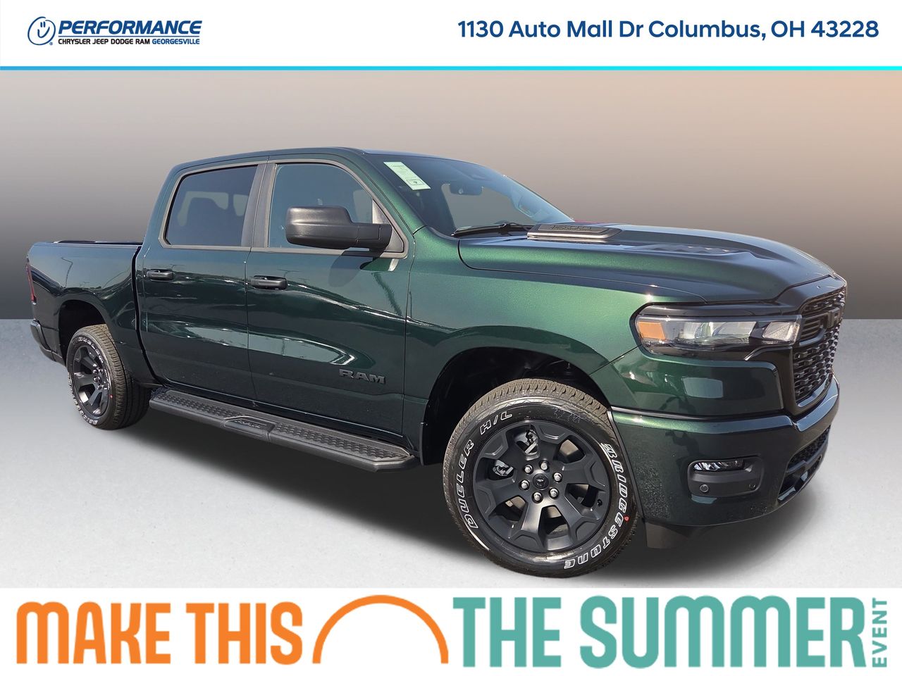 Serrano Green Metallic 2026 RAM 1500 Pickup Truck Four-Wheel Drive 8-Speed Automatic