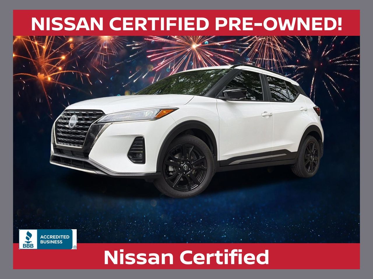 Aspen White Tricoat 2023 Nissan Kicks SUV / Crossover Front-Wheel Drive Continuously Variable Transmission