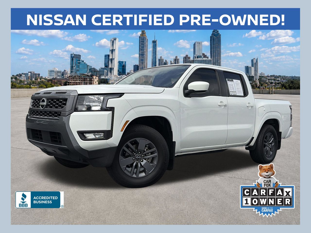 Glacier White 2025 Nissan Frontier Pickup Truck 4X2 9-Speed Automatic Overdrive