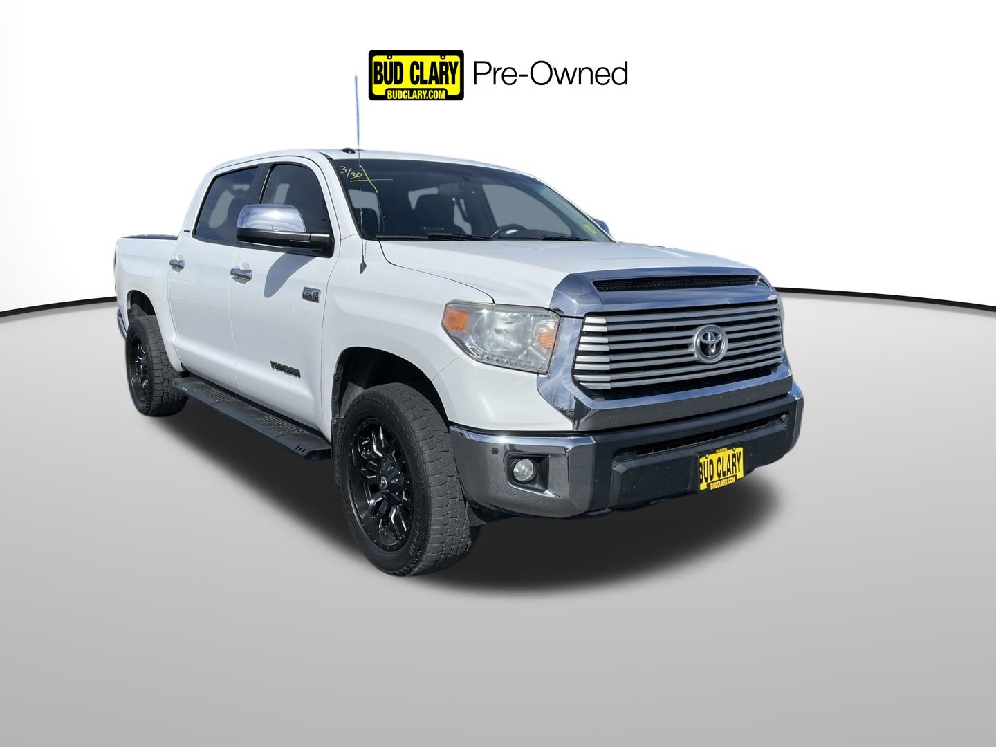 Super White 2015 Toyota Tundra Limited CrewMax 5.7L 4WD Pickup Truck Four-Wheel Drive 6-Speed Automatic Overdrive