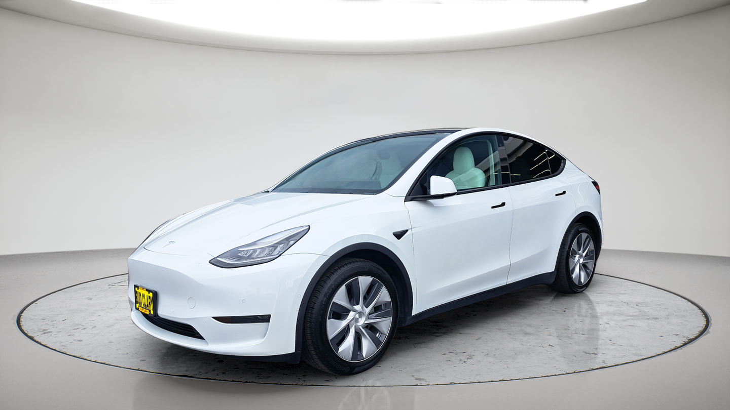 Pearl White Multi-Coat 2021 Tesla Model Y SUV / Crossover All-Wheel Drive 1-Speed Automatic