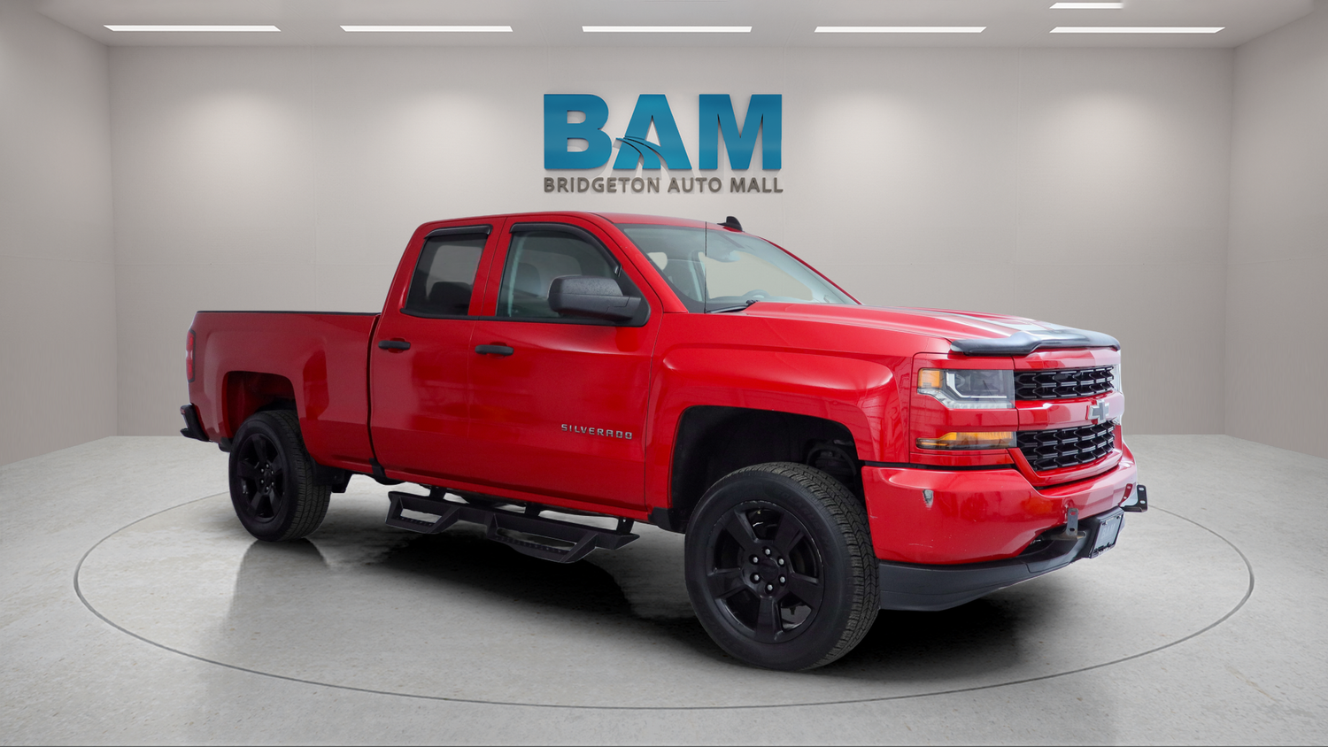 Red Hot 2018 Chevrolet Silverado 1500 Custom Double Cab 4WD Pickup Truck Four-Wheel Drive 6-Speed Automatic Overdrive