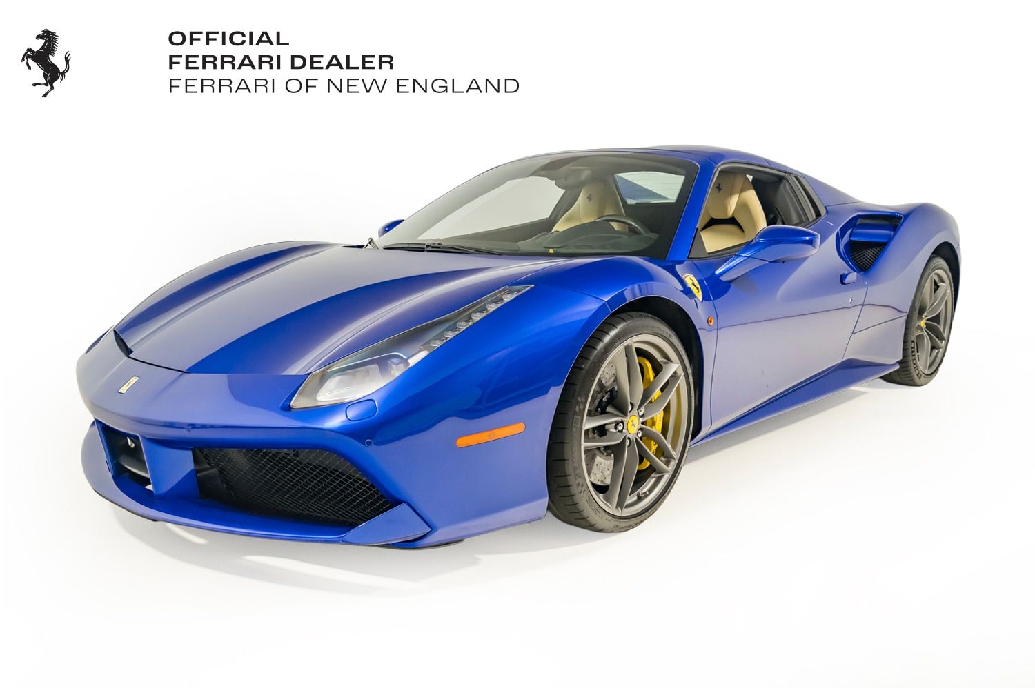 Blu Elettrico 2019 Ferrari 488 Convertible Rear-Wheel Drive 7-Speed Automatic