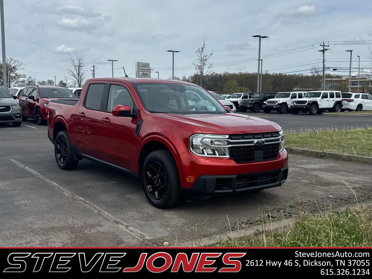 Chili Pepper Red 2022 Ford Maverick Lariat SuperCrew AWD Pickup Truck All-Wheel Drive 8-Speed Automatic