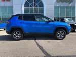 2022 Jeep Compass Trailhawk — Laser Blue exterior view 4, for sale at Williams Brothers Dodge Chrysler Jeep Ram of Dundee in Dundee, MI