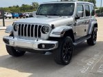 2022 Jeep Wrangler Unlimited Sahara High Altitude — Silver exterior view 3, for sale at Velocity Auto Source in RICHMOND, KY