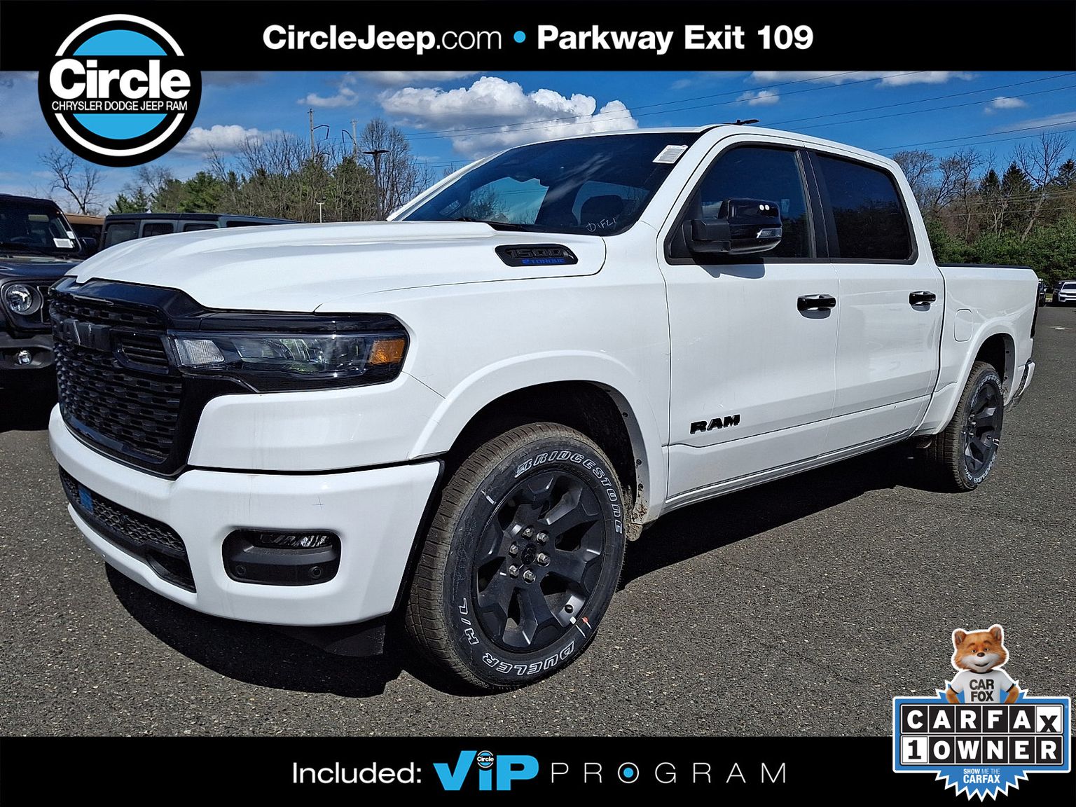 Bright White Clearcoat 2026 RAM 1500 Pickup Truck Four-Wheel Drive 8-Speed Automatic