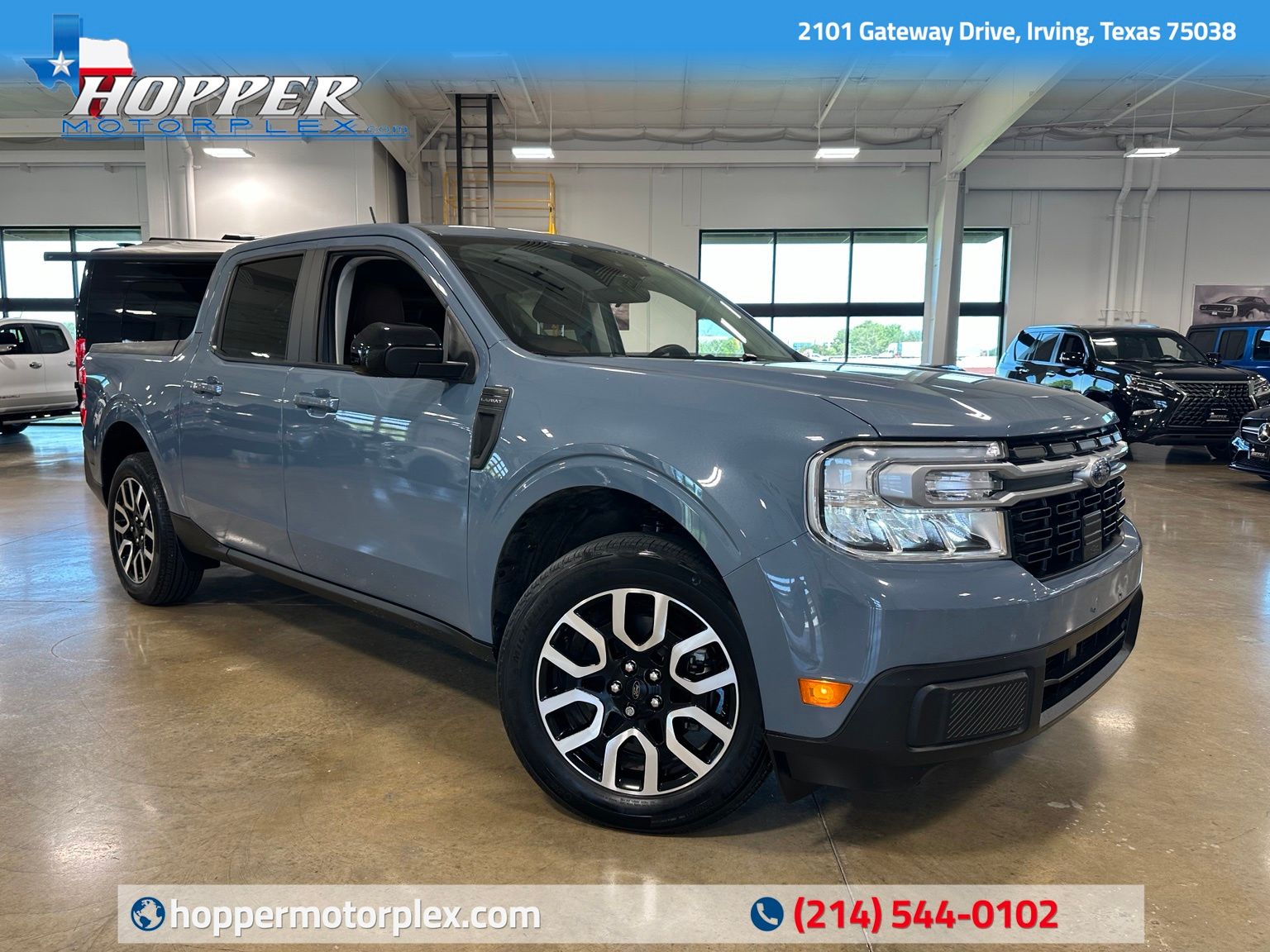 Blue (Azure Gray Metallic) 2024 Ford Maverick Pickup Truck All-Wheel Drive 8-Speed Automatic