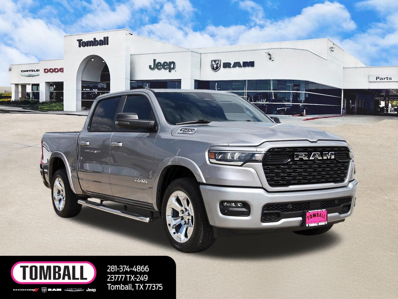 Billet Silver Metallic Clearcoat 2025 RAM 1500 Big Horn Crew Cab 4WD Pickup Truck Four-Wheel Drive 8-Speed Automatic