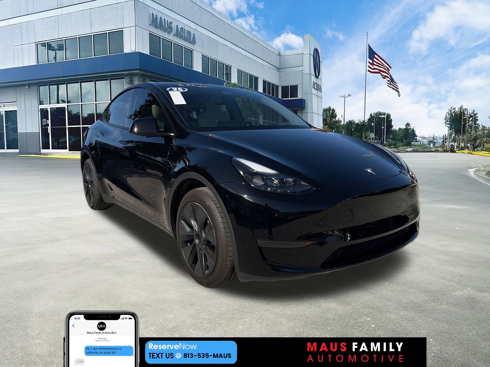 Solid Black 2025 Tesla Model Y SUV / Crossover Rear-Wheel Drive 1-Speed Automatic