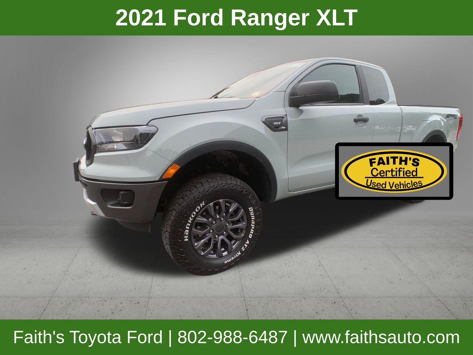 Cactus Gray 2021 Ford Ranger Pickup Truck Four-Wheel Drive Automatic