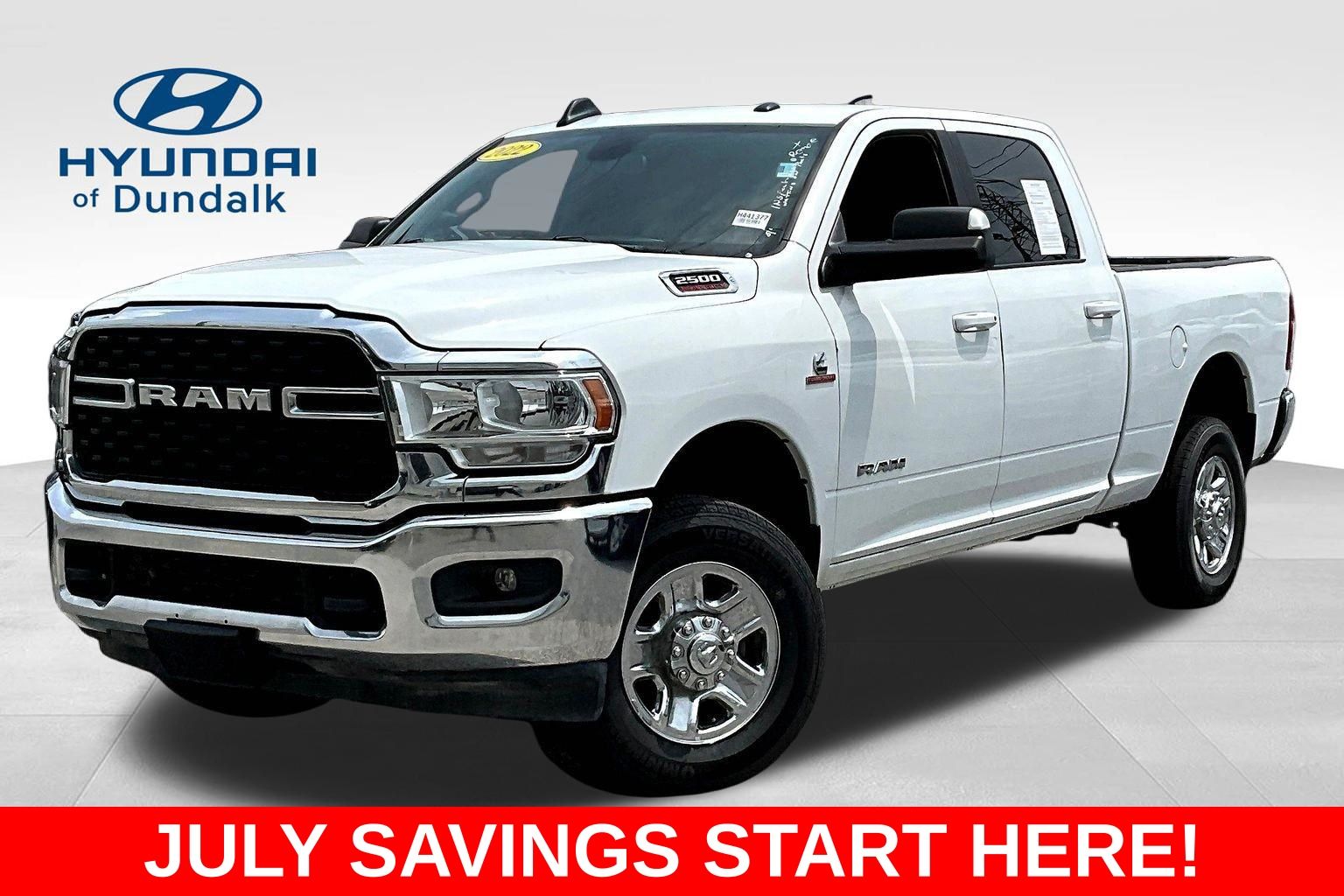 Bright White Clearcoat 2022 RAM 2500 Pickup Truck Four-Wheel Drive 6-Speed Automatic