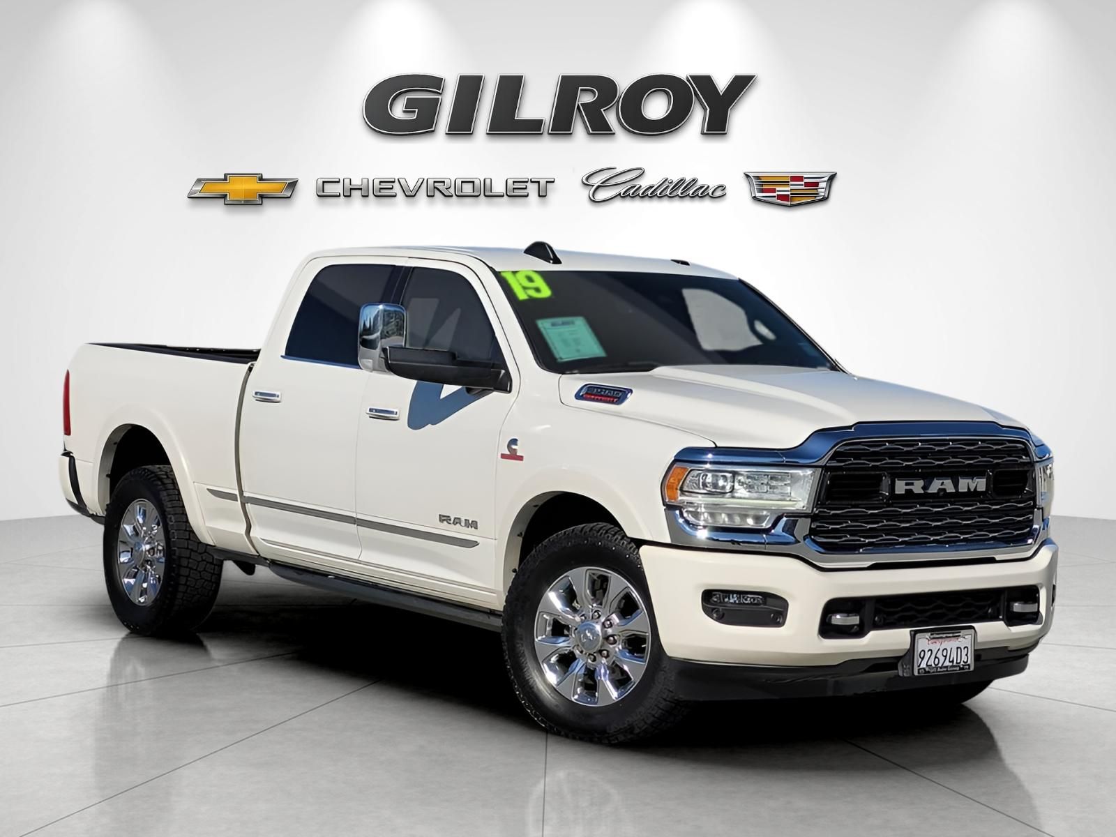 Pearl White 2019 RAM 3500 Pickup Truck 4X2 6-Speed Automatic