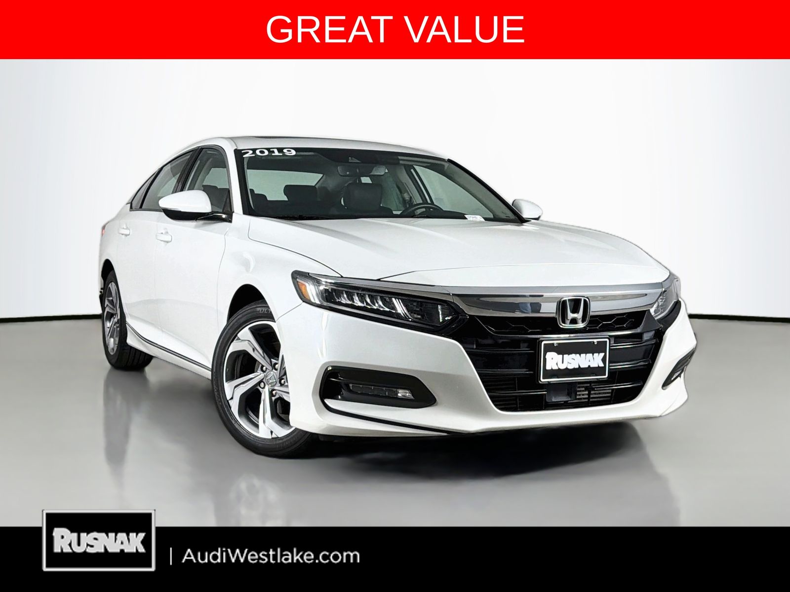 Platinum White Pearl 2019 Honda Accord Sedan Front-Wheel Drive Continuously Variable Transmission
