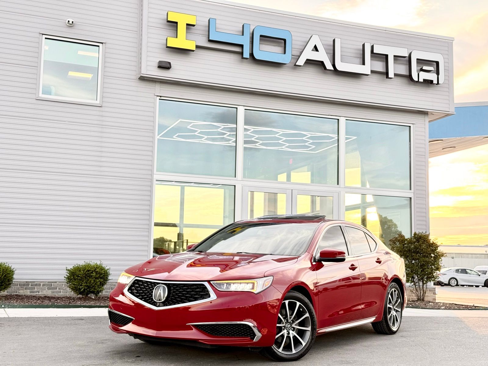 Red 2018 Acura TLX V6 FWD with Technology Package Sedan Front-Wheel Drive 9-Speed Automatic