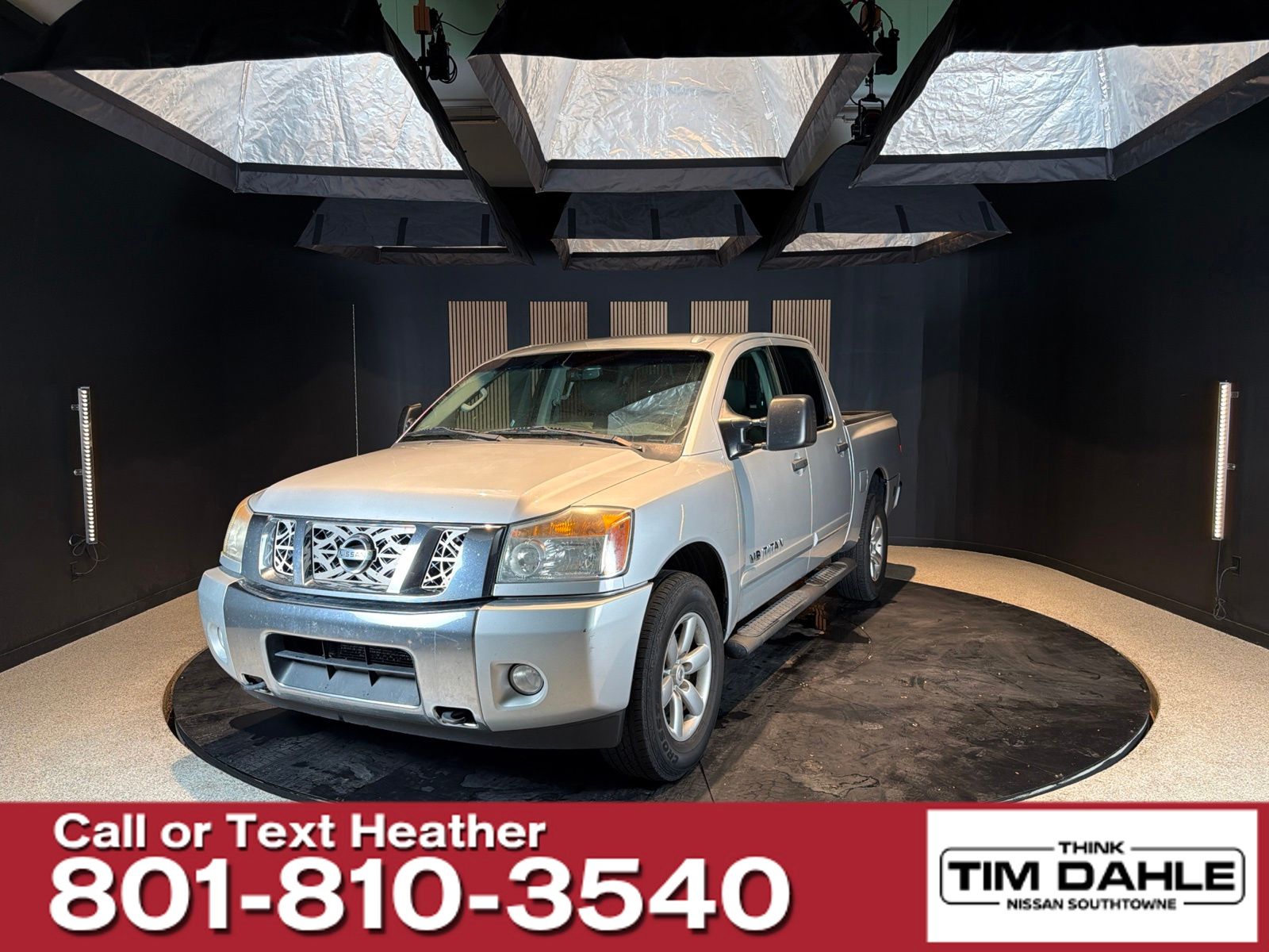 Brilliant Silver Metallic 2014 Nissan Titan Pickup Truck Four-Wheel Drive 5-Speed Automatic