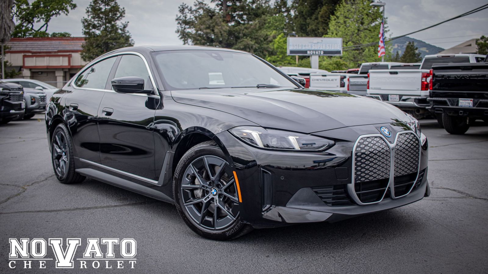 Jet Black 2025 BMW i4 eDrive40 Gran Coupe FWD Sedan Rear-Wheel Drive Automatic