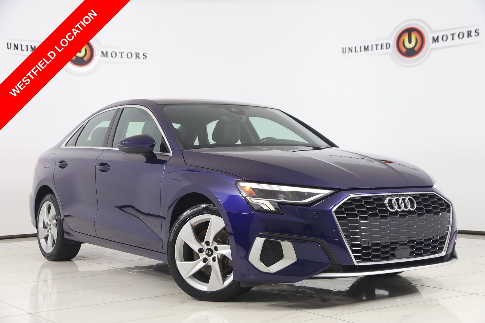 Navarra Blue Metallic 2023 Audi A3 Sedan Front-Wheel Drive 7-Speed Automatic