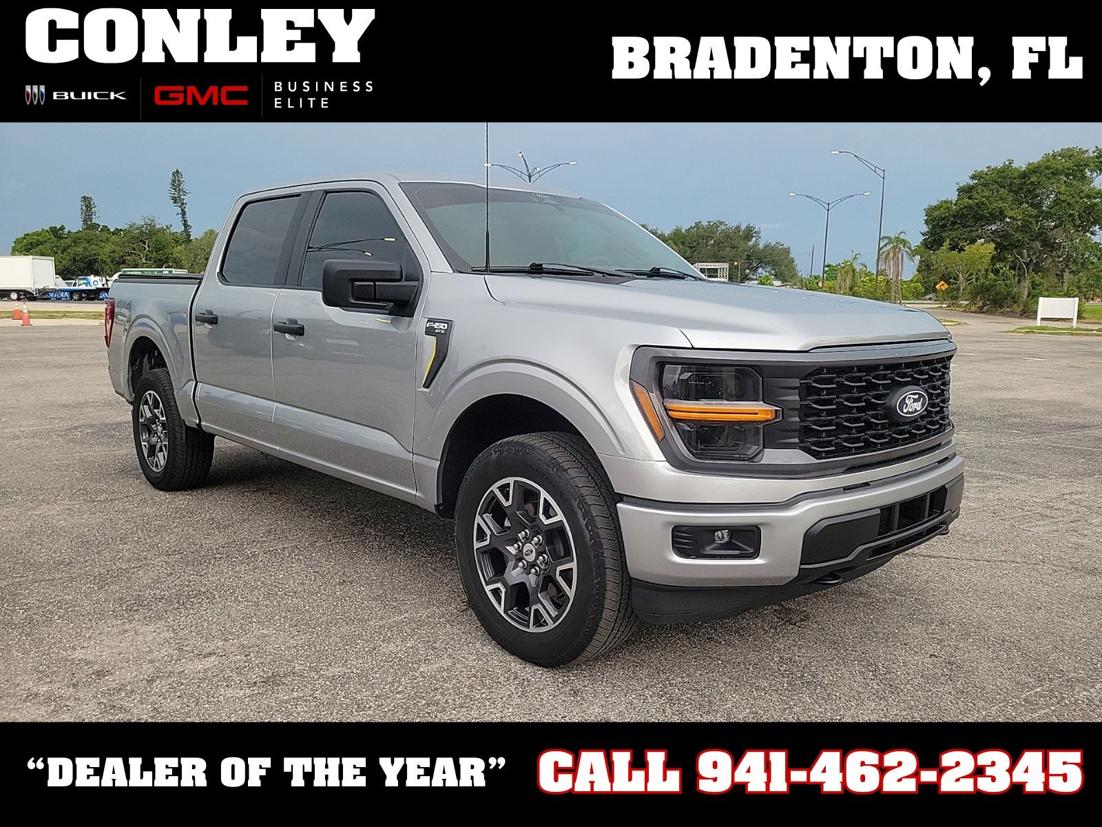 Silver Metallic 2024 Ford F-150 Pickup Truck Four-Wheel Drive Automatic