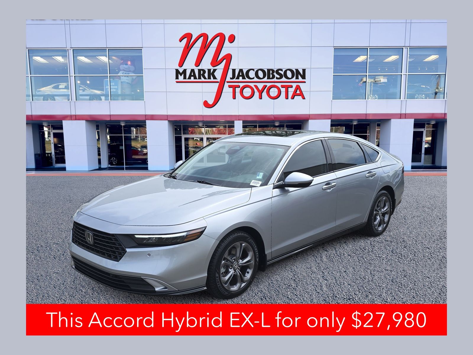 Lunar Silver Metallic 2023 Honda Accord Hybrid EX-L FWD Sedan Front-Wheel Drive Continuously Variable Transmission