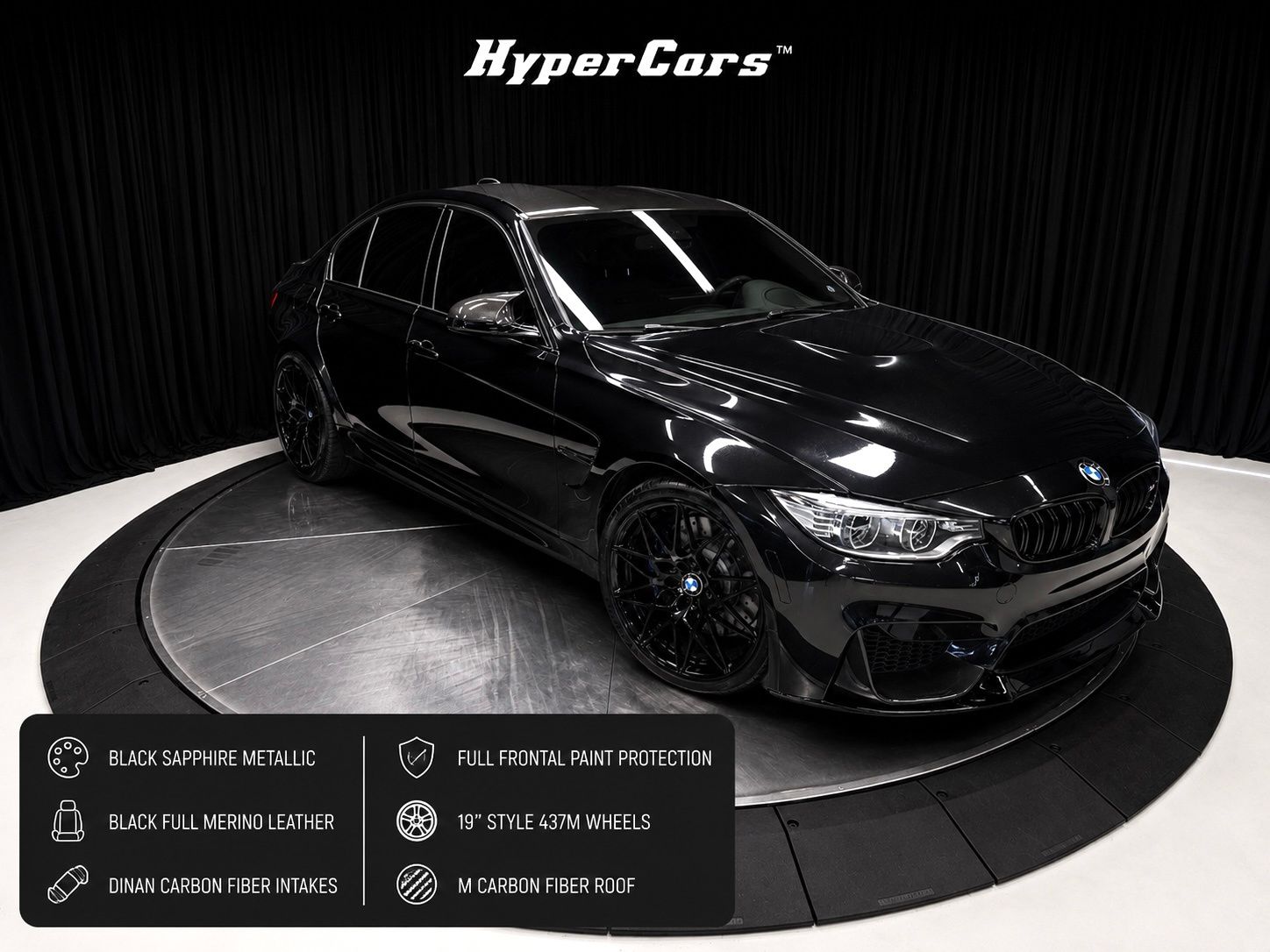 Black Sapphire Metallic 2015 BMW M3 Sedan Rear-Wheel Drive 6-Speed Manual