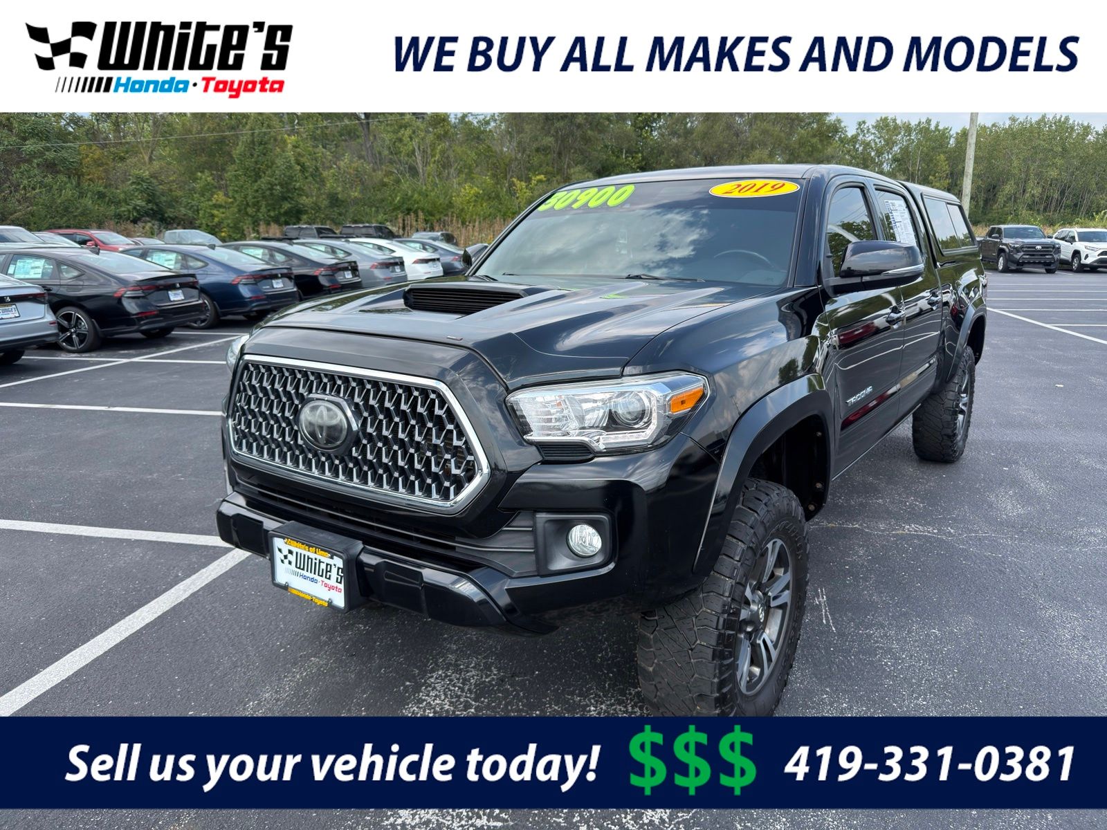 Midnight Black Metallic 2019 Toyota Tacoma Pickup Truck Four-Wheel Drive 6-Speed Automatic
