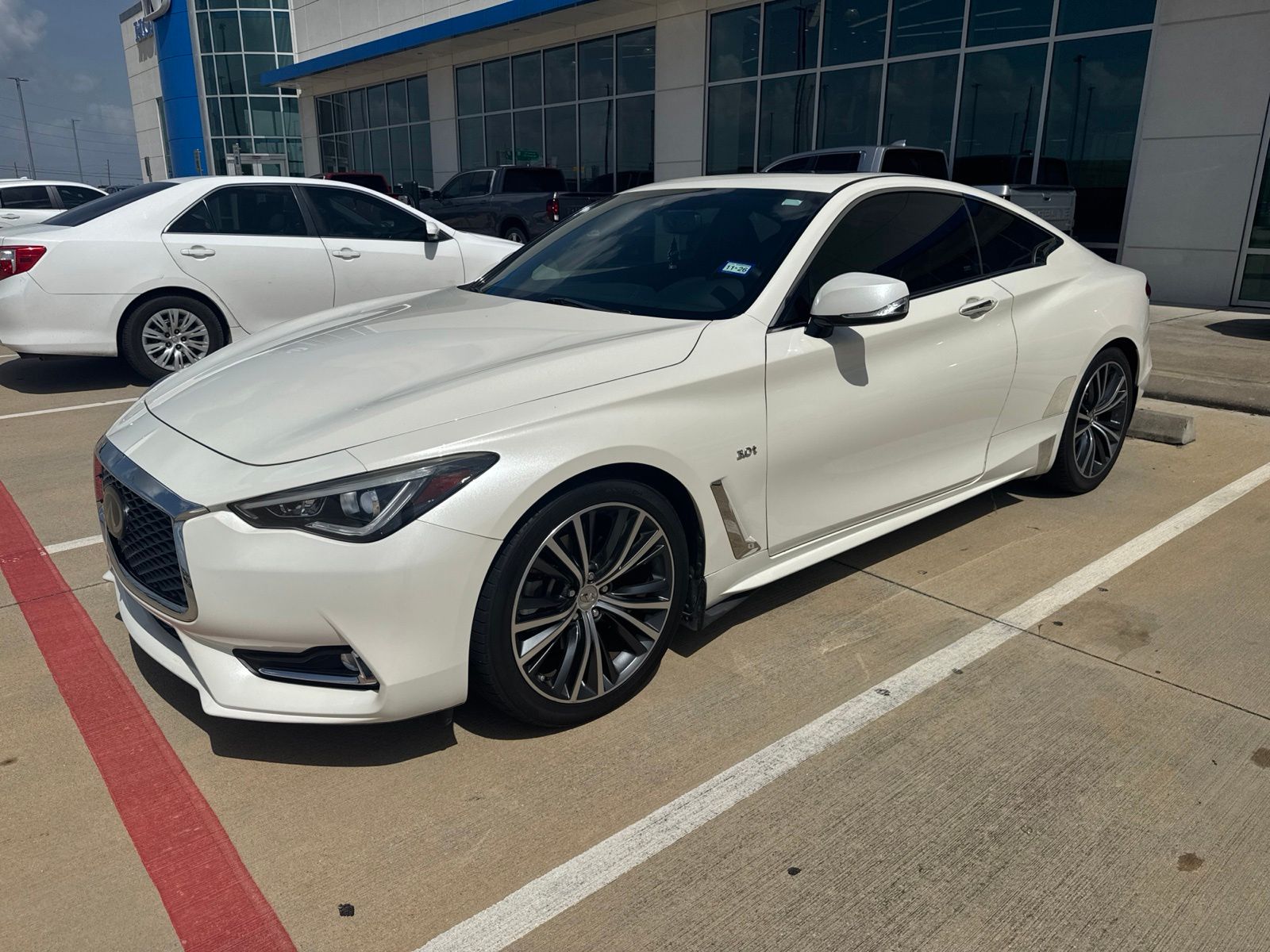 Majestic White 2019 INFINITI Q60 Coupe Rear-Wheel Drive 7-Speed Automatic