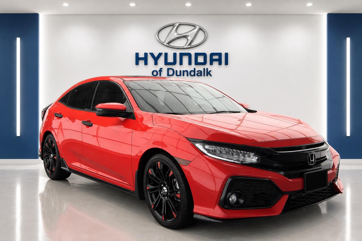 Red 2019 Honda Civic Hatchback Hatchback Front-Wheel Drive Continuously Variable Transmission