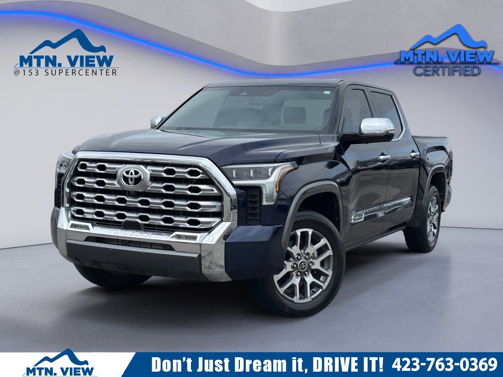 Blue 2023 Toyota Tundra 1794 Edition CrewMax Cab 4WD Pickup Truck Four-Wheel Drive Automatic