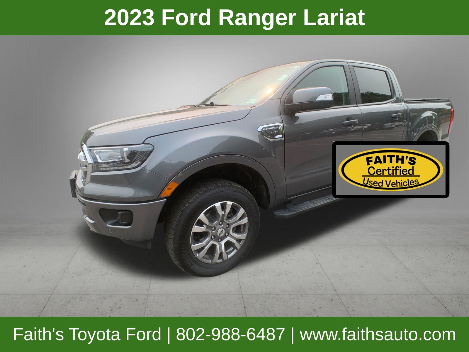 Carbonized Gray Metallic 2023 Ford Ranger Pickup Truck Four-Wheel Drive Automatic