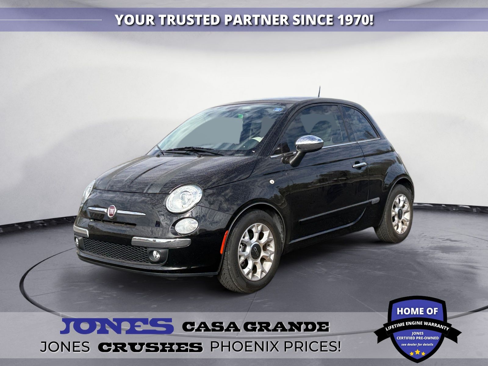 Nero Puro (Straight Black) 2017 FIAT 500 Lounge Hatchback FWD Hatchback Front-Wheel Drive 6-Speed Automatic