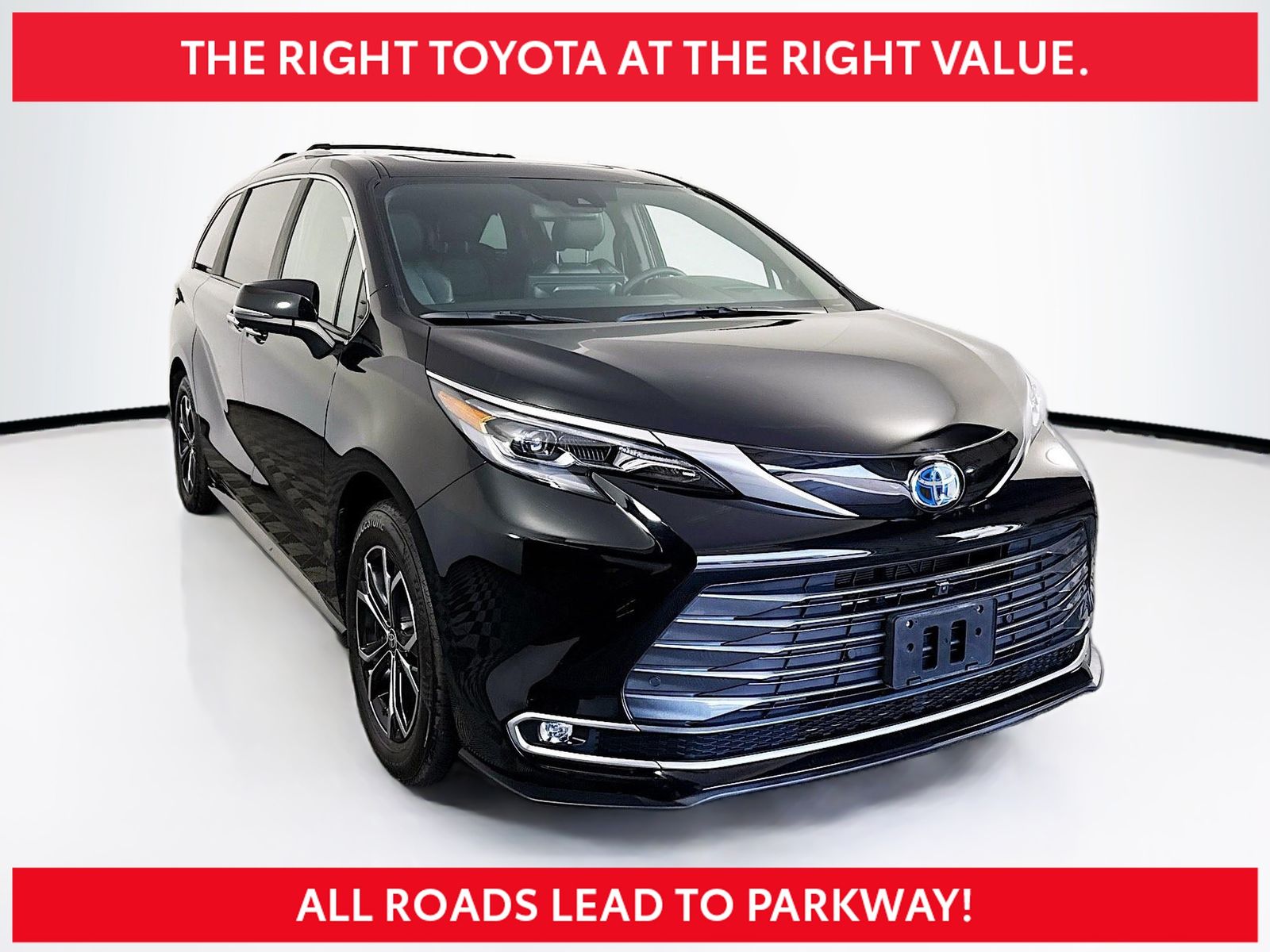 Midnight Black Metallic 2025 Toyota Sienna Minivan All-Wheel Drive Continuously Variable Transmission