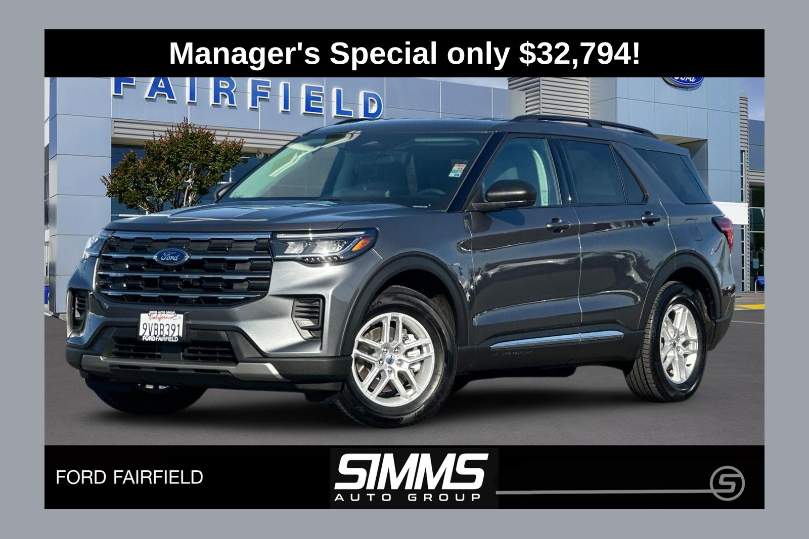 Gray Metallic 2025 Ford Explorer Active RWD SUV / Crossover Rear-Wheel Drive Automatic