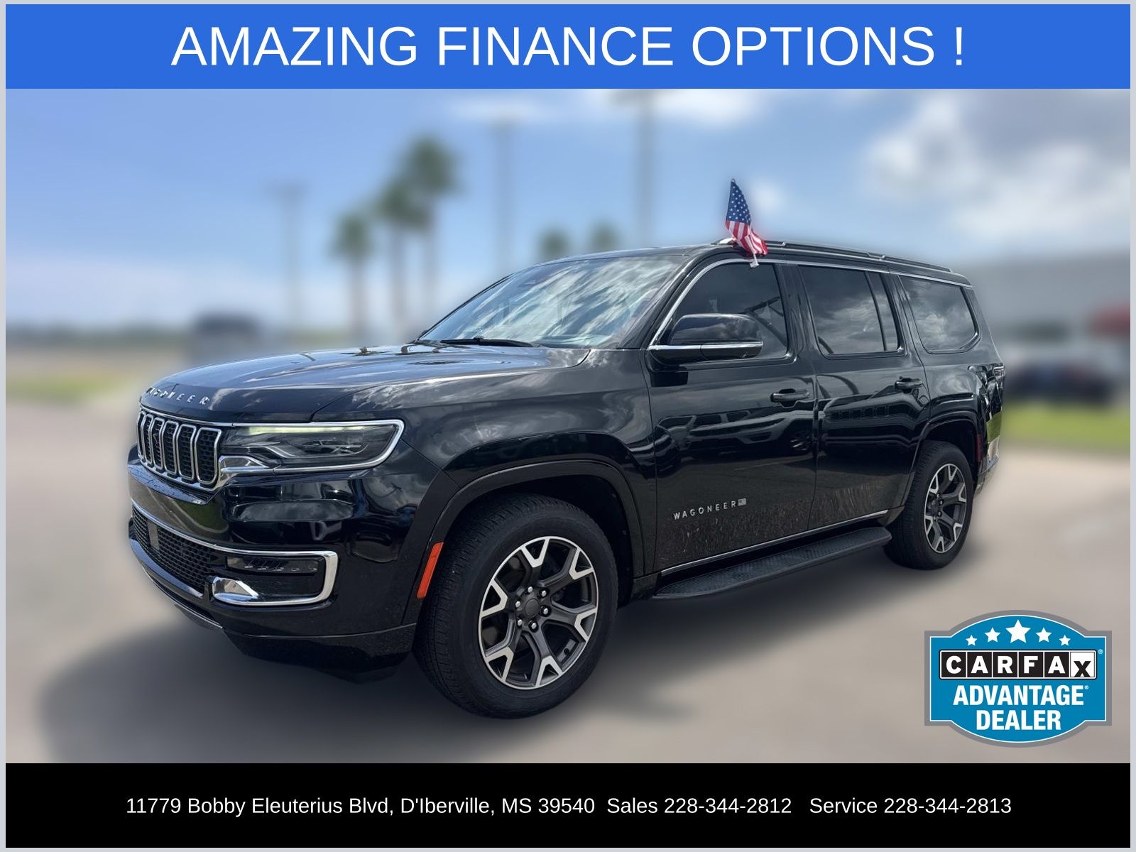 Diamond Black Crystal Pearlcoat 2023 Jeep Wagoneer SUV / Crossover 4X2 8-Speed Automatic