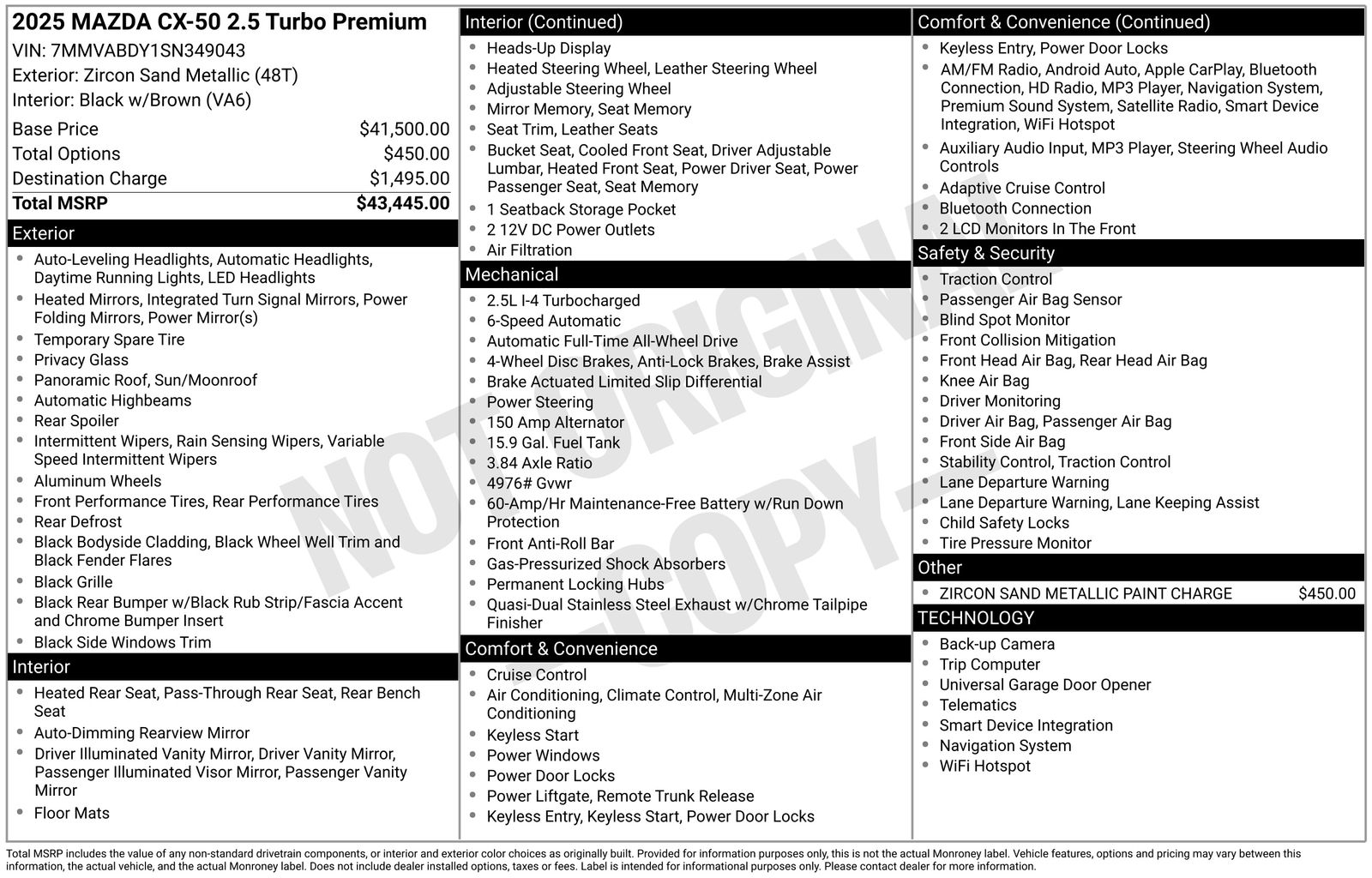 Used Car 2025 Mazda Cx-50  2.5 Turbo Premium Package For Sale Under $40,000 In Austin, Texas