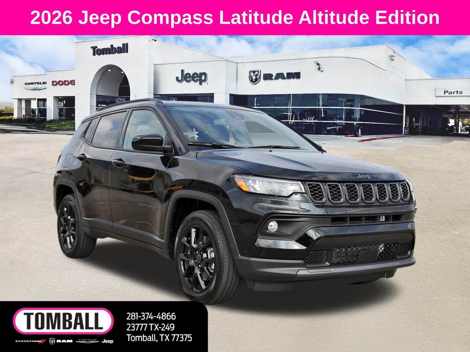 Diamond Black Crystal Pearlcoat 2026 Jeep Compass SUV / Crossover Four-Wheel Drive 8-Speed Automatic