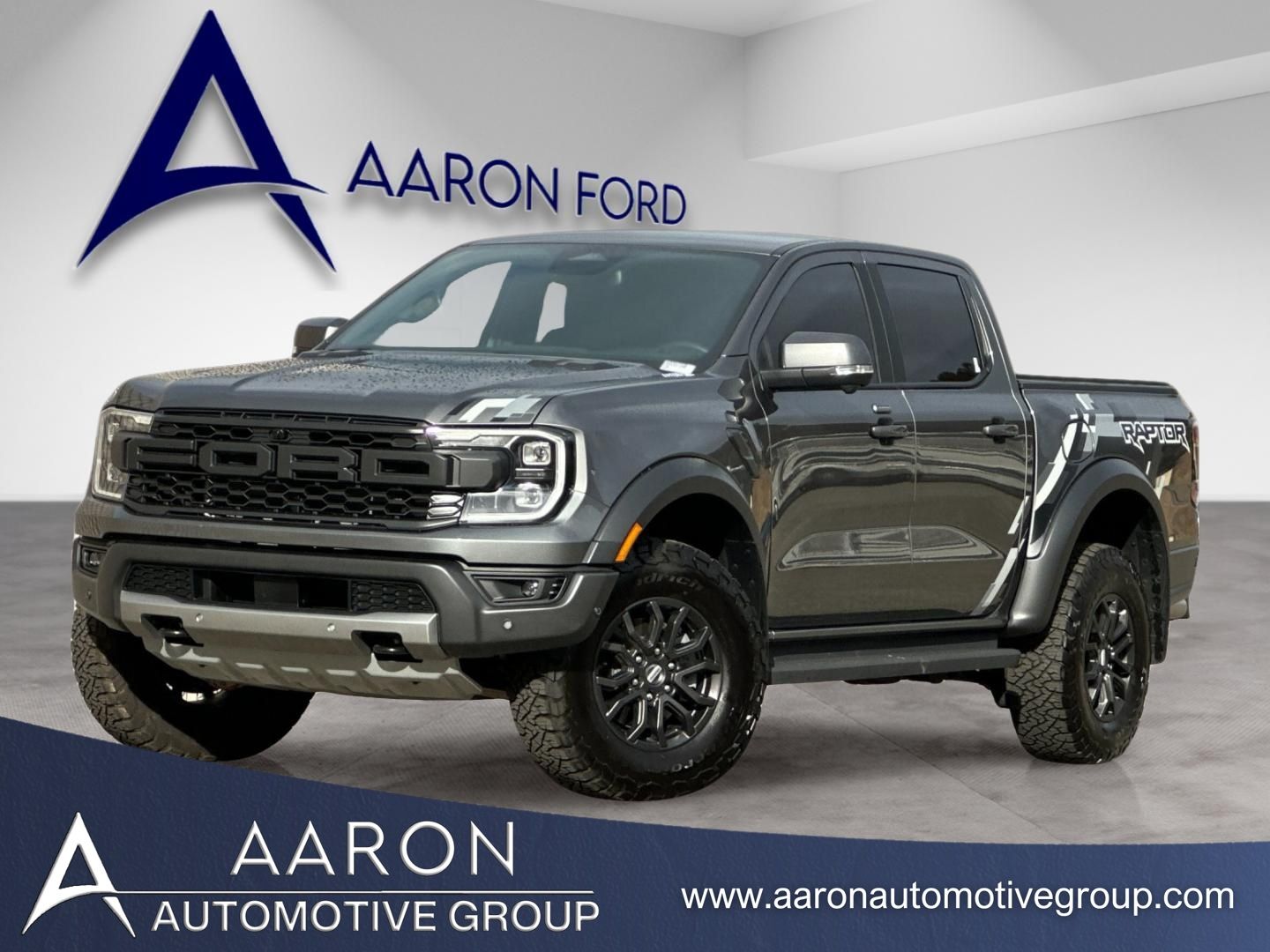 Gray Metallic 2024 Ford Ranger Raptor SuperCrew 4WD Pickup Truck Four-Wheel Drive Automatic