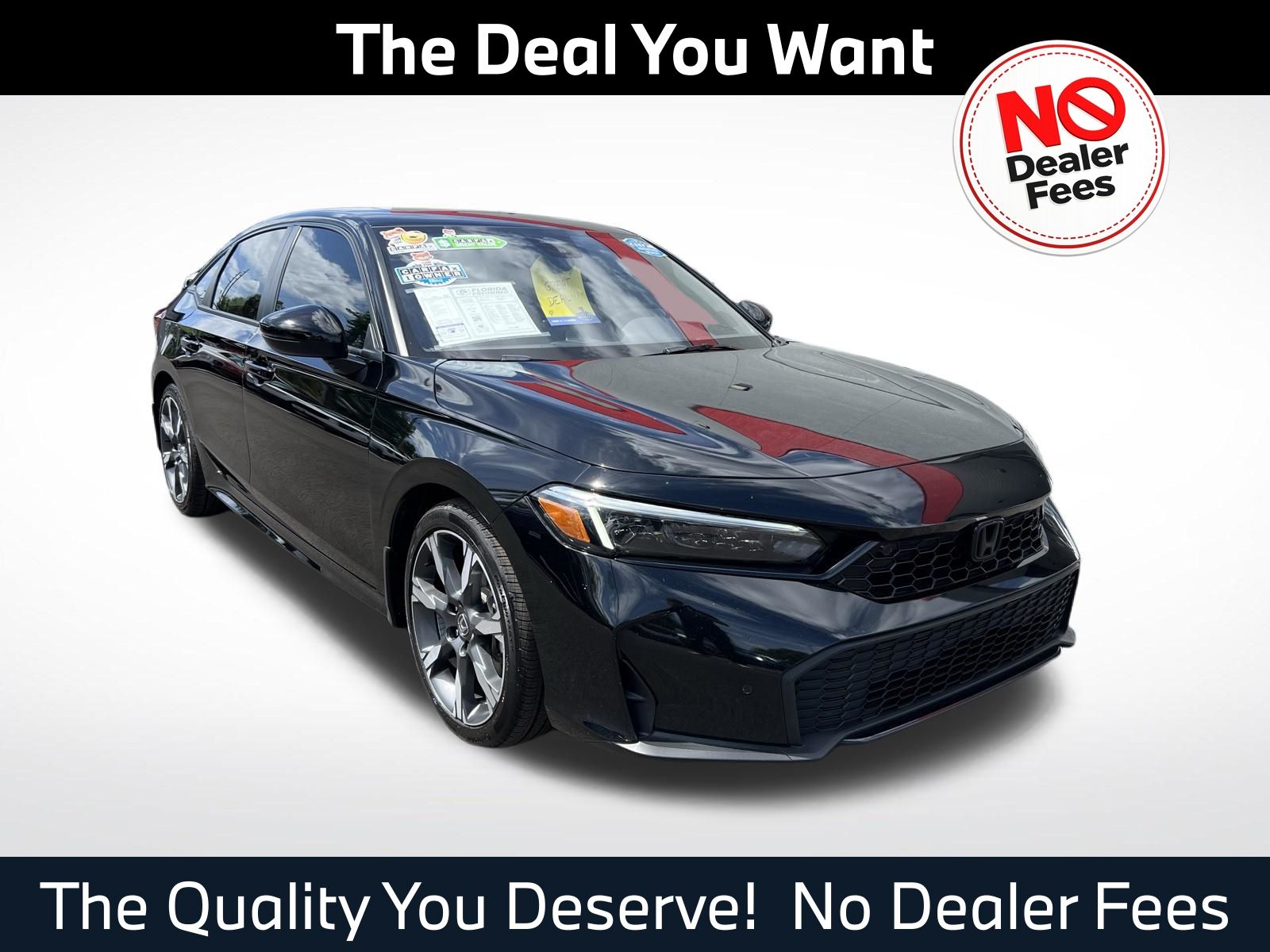 Crystal Black Pearl 2025 Honda Civic Hybrid Sport Touring Sedan FWD Sedan Front-Wheel Drive Continuously Variable Transmission