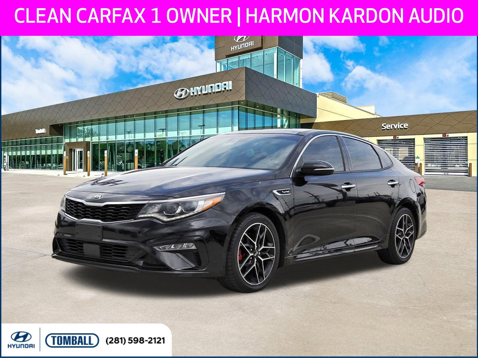 Ebony Black 2019 Kia Optima SX Turbo FWD Sedan Front-Wheel Drive 6-Speed Automatic